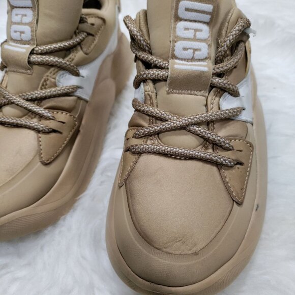 UGG Women's Sand/White LA Alto Cloud Lace Platform Fashion Sneaker Size 6 - Picture 7 of 13